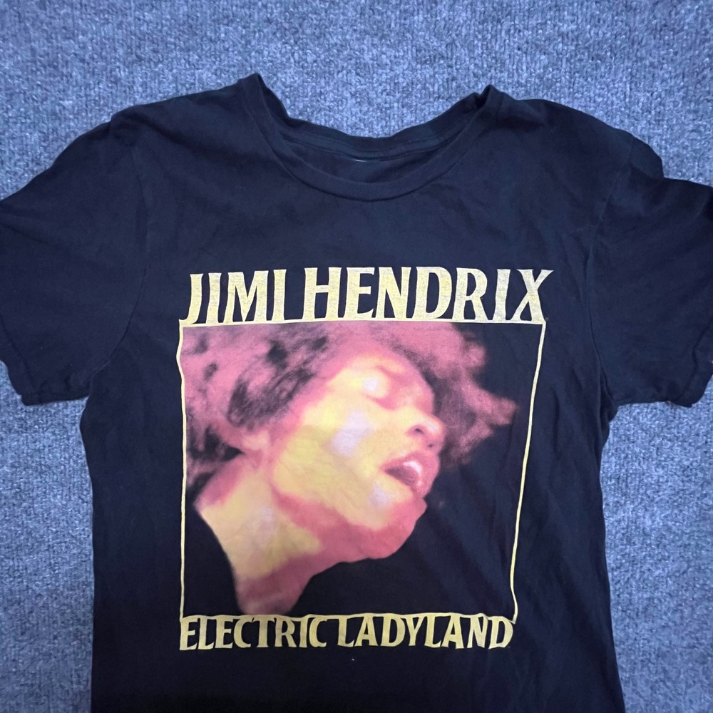 Jimi Hendrix T-Shirt Mens Size S Black Electric Ladyland Graphic Rock Band Tee